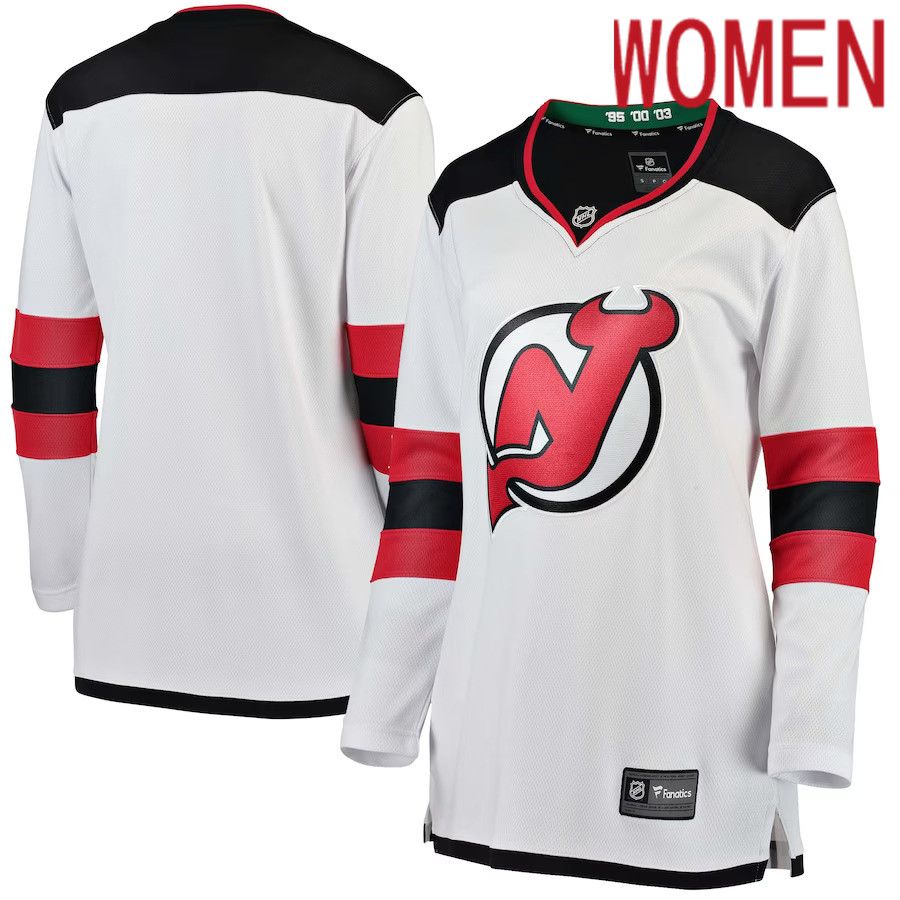 Women New Jersey Devils Fanatics Branded White Away Breakaway NHL Jersey